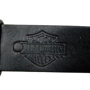Harley-Davidson Embossed Leather Belt Black Bar & Shield Logo Mens Size 40